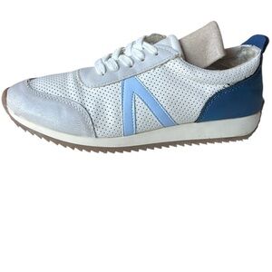 MIA Kids Iena Retro Cream Blue Teal Vented Sneakers School Shoes, Girls Sz 5M